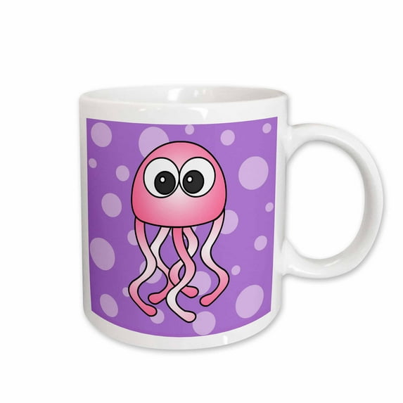 3drose, Pink Kawaii Jellyfish, 11oz Mug
