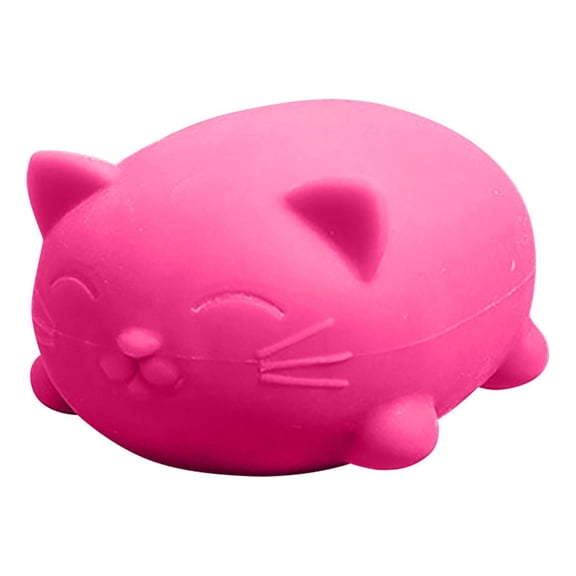 Pink Kawaii Tofu Cat Noodle Shaped Squishy Squeeze Toys - Soft Squishy Stress Relief Sensory Fidget For & S - For Cat Lovers Office Desk Decor Party Favors Gift Idea