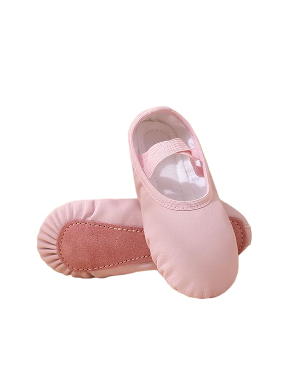 Pink Kids Ballet Footwear With Soft Sole And Strap For Practice Sessions, And Physical Education