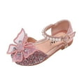thumbnail image 1 of Pink Kids' Performance Shoes With Bow And Rhinestone Accents, Soft Sole Microfiber Leather For Recitals, 1 of 9