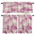thumbnail image 1 of Pink Kitchen Curtains Valances and Tiers Set of 3 Modern Abstract Gradient Pink Geometric Texture Tier Curtains and Valance with Rod Pocket for Small Windows, 27.5"x24", 1 of 9
