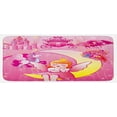 thumbnail image 1 of Pink Kitchen Mat, Girl with Wings Sitting on the Moon Unicorn Castlend the Stars Illustration Print, Plush Decorative Kitchen Mat with Non Slip Backing, 47" X 19", Pink, by Ambesonne, 1 of 1