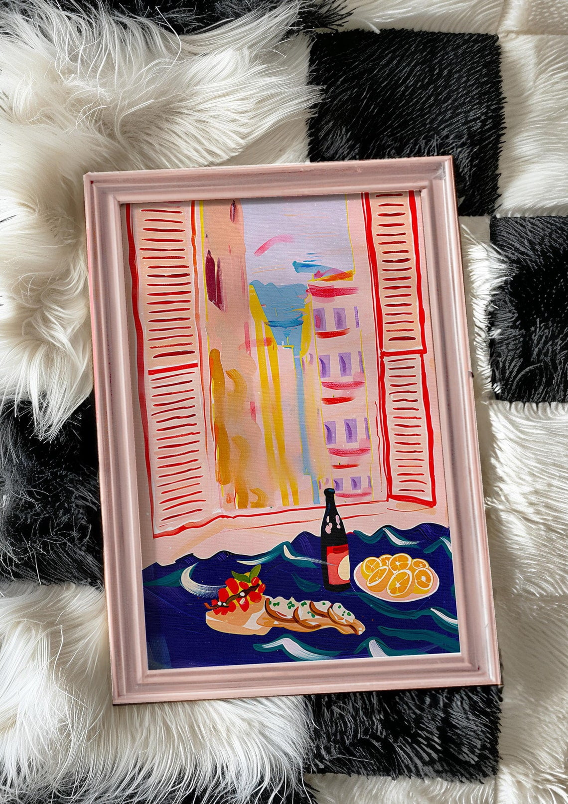 Pink Kitchen Still Life Wall Art Print, Feminine Food Inspired ...