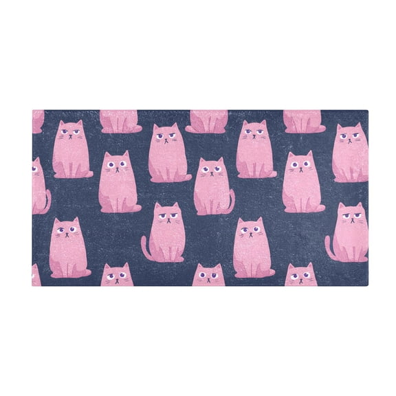 Pink Kitten Bath Mat 39x20 Inch Soft Absorbent Non-Slip Plush Bathroom Rug for Floor