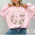thumbnail image 1 of Pink Kittens Sweatshirt, Kitten Valentine, Floral Vintage Cat, Wildflower Cat Person , Floral Cat Shirt, Kittens Sweatshirt Tshirt All Size S-5XL, 1 of 5