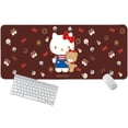 thumbnail image 1 of Pink Kitty Gaming Mouse Pad Kitty Mouse Mat with Stitched Non-Slip Rubber Base Table Decorations Mat for Fans (KT Cat10, 35.43 * 15.75in), 1 of 6