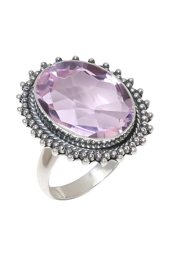 Pink Kunzite 925 Sterling Silver Ring, 18X13 mm Oval Gemstone Ring, Pink Ring, Christmas Gift, Unique Jewelry Ring, Adjustable Ring V6568R217710110