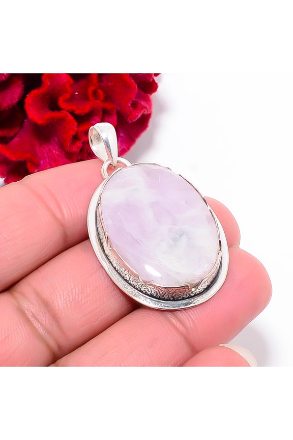 Pink Kunzite - Laghman Gemstone 925 Sterling Silver Pendant 1.72" P102053, Christmas Gift