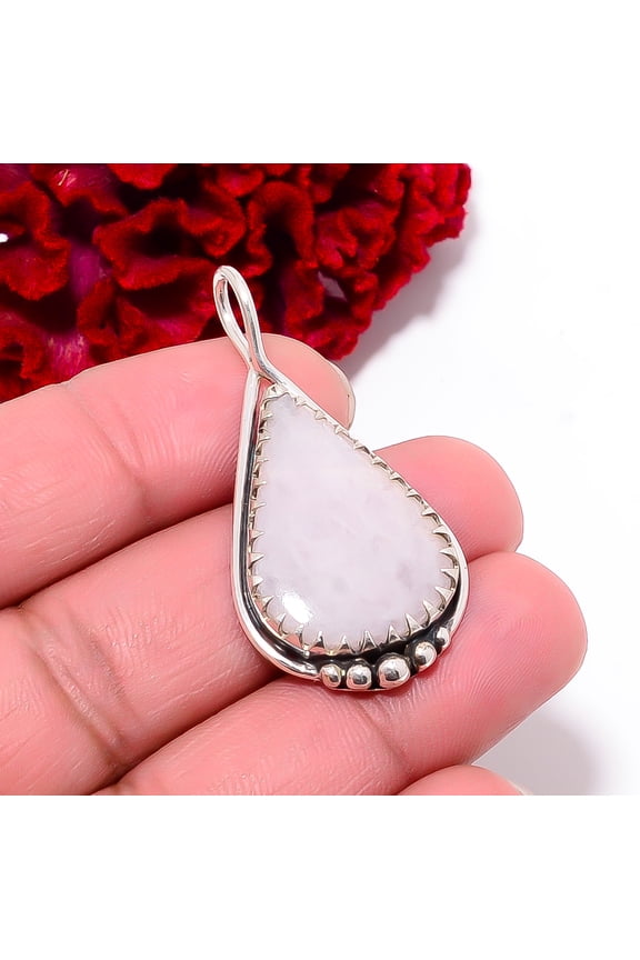 Pink Kunzite - Laghman Gemstone 925 Sterling Silver Pendant 1.79" P99413, Christmas Gift