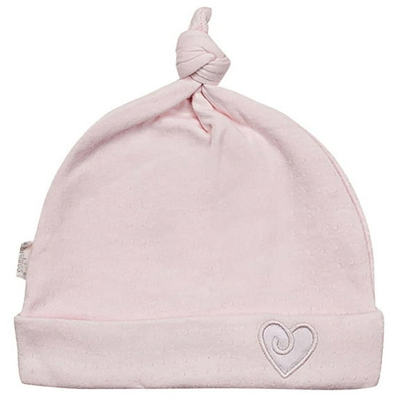 Pink Kushies 100% Cotton Tie Knot Baby Boys or Girls Cap Hat - Size Small - 1-3 Months