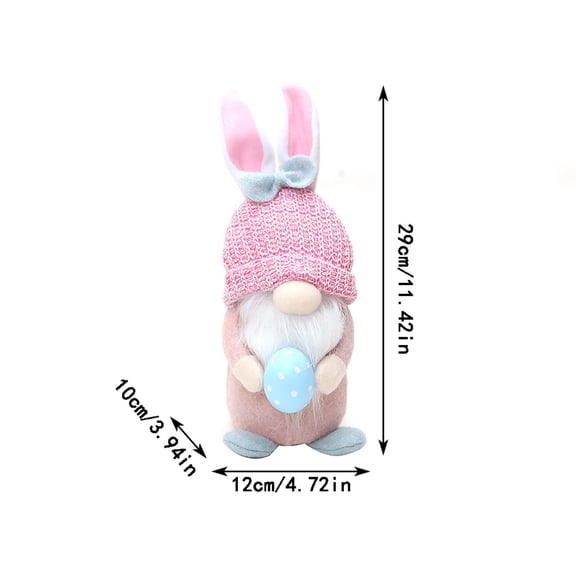 Pink LED Gnome Doll with Lights - Easter Holiday Decoration for Window, Tabletop, or Garden, Light Up Dwarf Ornament for Indoor & Outdoor Seasonal Decor