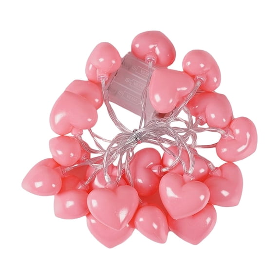 Pink LED Heart Lights String, 9.8ft Valentines Day Decoration, Romantic Decor for Home Bedroom