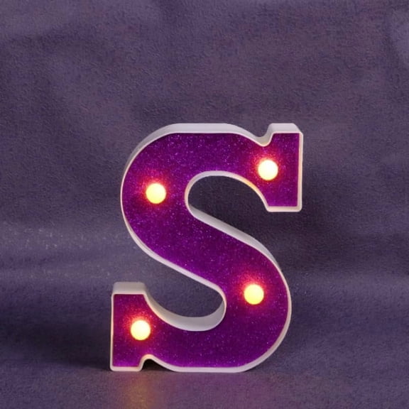 Pink LED Letter Lights - Glitter Alphabet Sign- Battery Powered Light Up Letters For Girls Bedroom- Birthday Party- Wedding & Home Wall Decor.