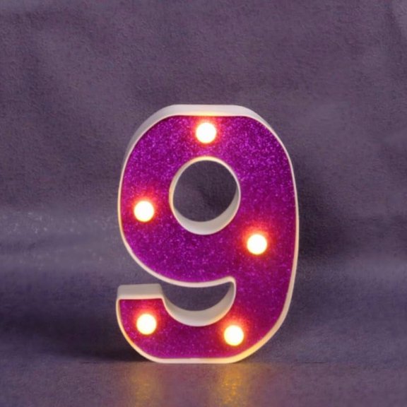 Pink LED Letter Lights - Glitter Alphabet Sign- Battery Powered Light Up Letters For Girls Bedroom- Birthday Party- Wedding & Home Wall Decor.