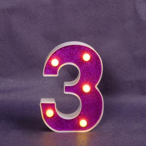 Pink LED Letter Lights - Glitter Alphabet Sign- Battery Powered Light Up Letters For Girls Bedroom- Birthday Party- Wedding & Home Wall Decor.