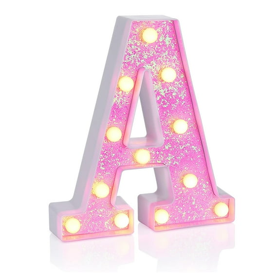 Pink LED Marquee Letter Lights, Marquee Signs with Lights, Party Bar Letters with Light Decorations(A)