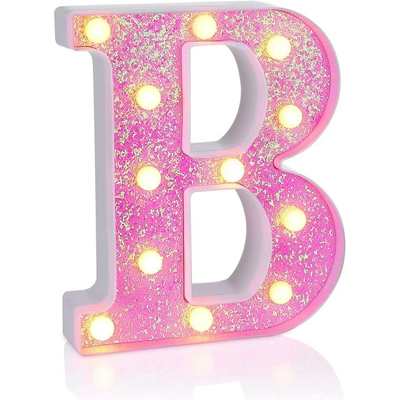 Pink LED Marquee Letter Lights, Marquee Signs with Lights, Party Bar Letters with Light Decorations(B)