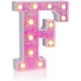 thumbnail image 1 of Pink LED Marquee Letter Lights, Marquee Signs with Lights, Party Bar Letters with Light Decorations(F), 1 of 7