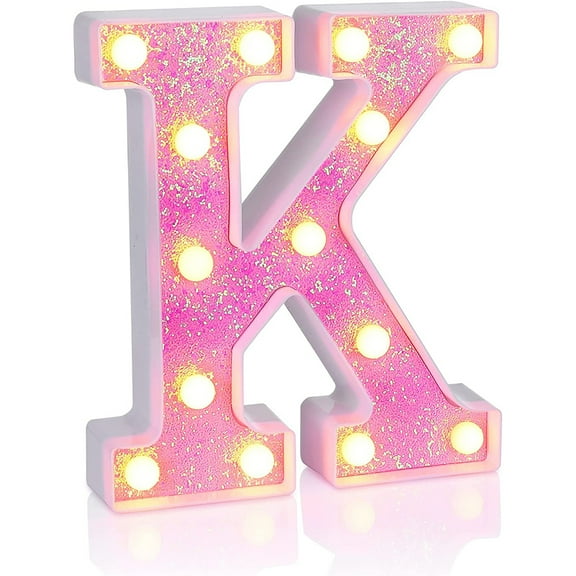 Pink LED Marquee Letter Lights, Marquee Signs with Lights, Party Bar Letters with Light Decorations(K)