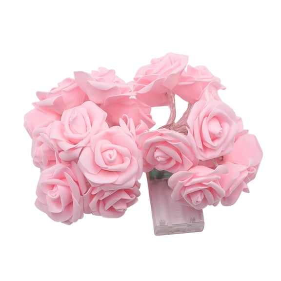 Pink LED Rose String Lights, 20 Ft 80 LED Floral Vine Lights, Large Romantic Wedding Decor, Battery Powered Party Lighting, Decorative Fairy Light Set