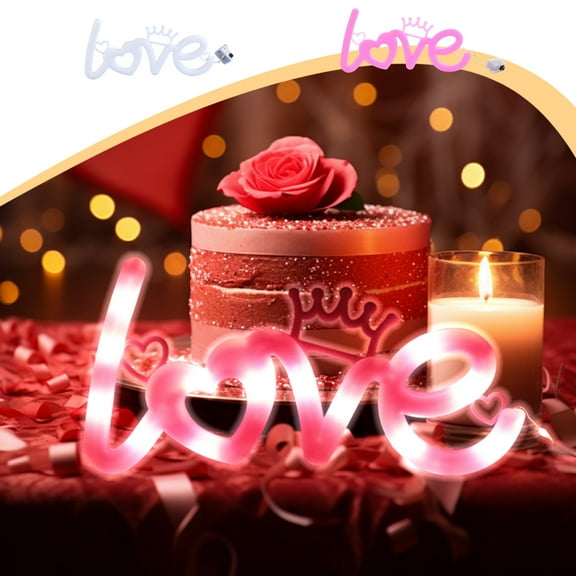 Pink LOVE Neon Sign,LED Light Battery Operated or USB Powered Decorations Lamp,Table and Wall Decoration Lights for Dorm Girl's Room Mothers Day Valentines Day Party Birthday Home Christmas Décor