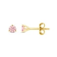 thumbnail image 1 of Pink Lab Grown Diamond 1/4 ct. tw. Mini Round Brilliant Solitaire Studs For Women In 10K Solid Yellow Gold ( 0.25 Cttw), 1 of 5