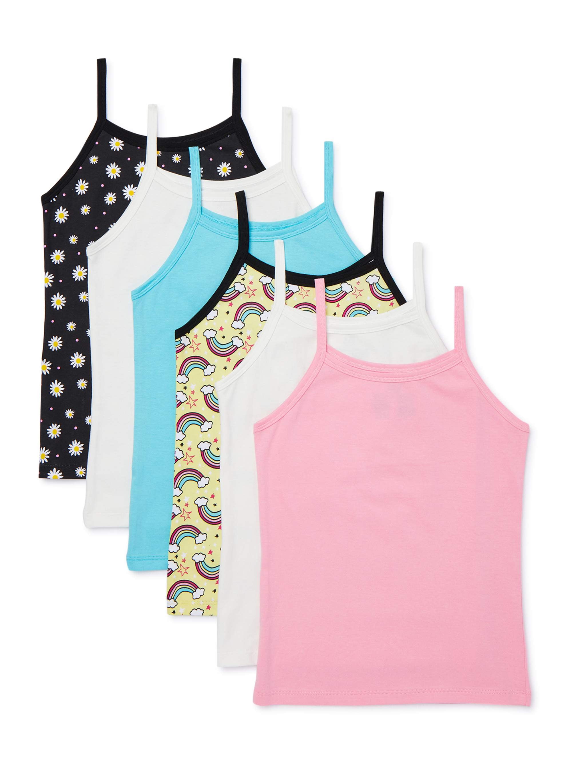  Pink Angel 6-Pack Girls' Undershirts, Tanks & Camisoles with  Adjustable Straps, White/Black, Size 4/5 : Clothing, Shoes & Jewelry
