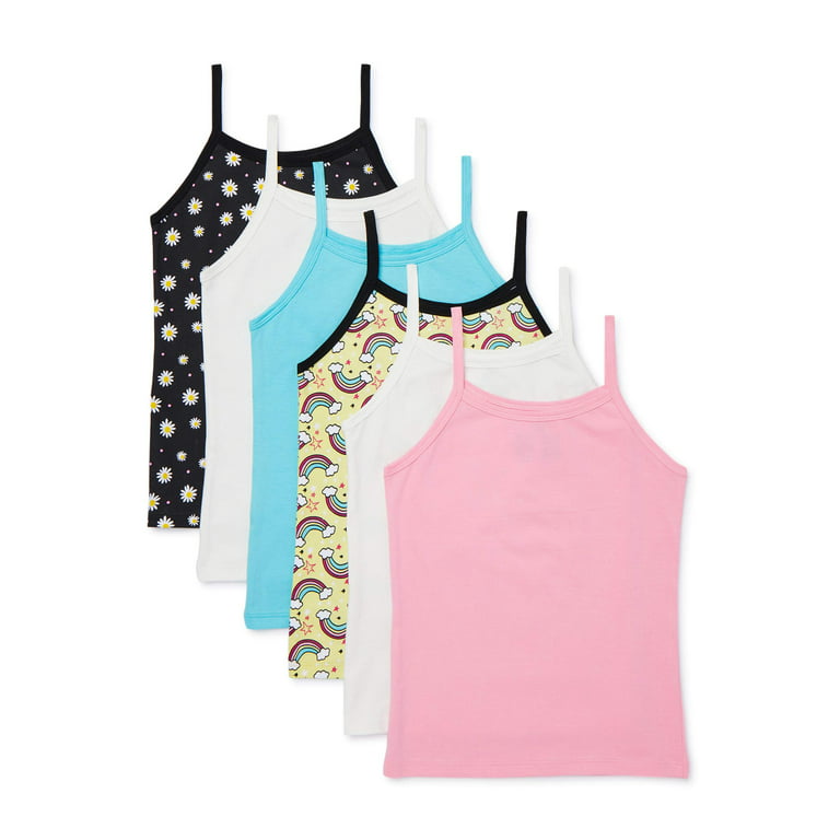 Pink Label Girls Cami Undershirts 6-Pack, Sizes S-XL 