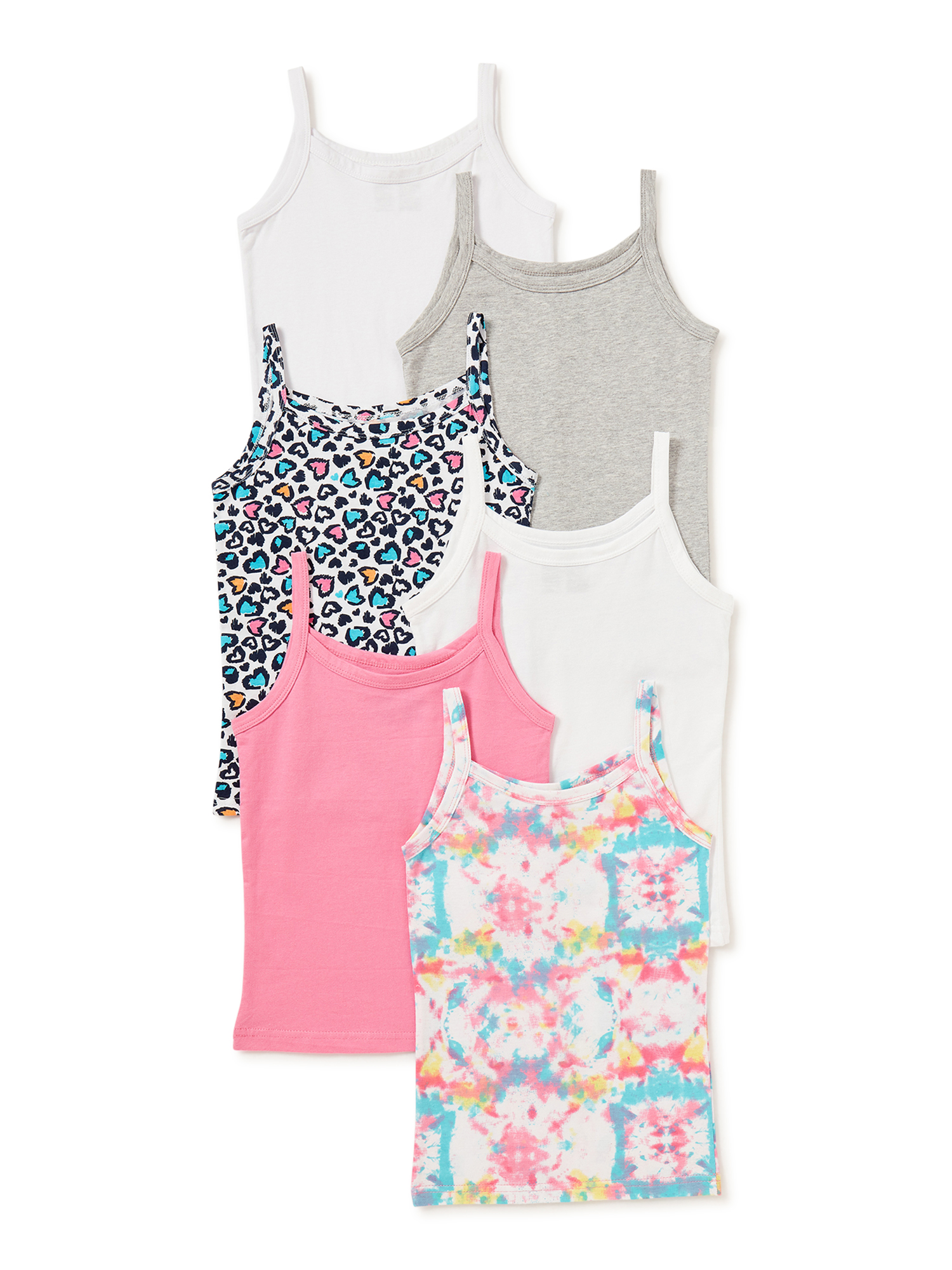 Pink Label Girls Cami Undershirts 6Pack, Sizes SXL