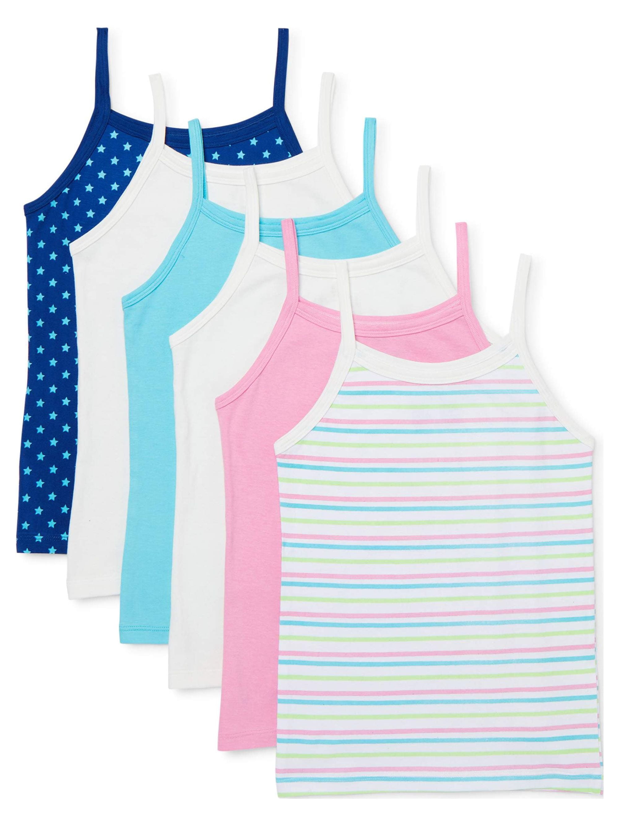 Pink Label Toddler Girls Pink Label Toddler Girls Undershirt Camis, 6-Pack 6-Pack (2T-4T)