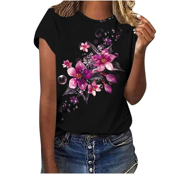 Pink Lace Blouses for Women Tee Shirts Womens Graphic Womens Tunic Tops Dressy Casual Short Sleeve Summer Button Boho Top