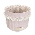 thumbnail image 1 of Pink Lace Trim Fabric Storage Basket, Foldable Decorative Desktop Bin, Multifunctional Organizer for Office, Makeup, Kitchen, Home Decoration, and Small Item Storage, 1 of 7