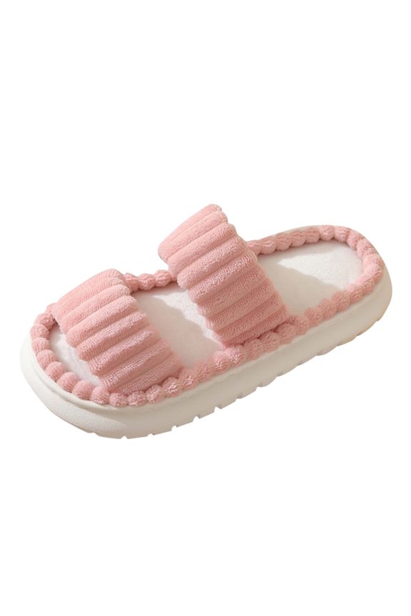 Pink Ladies Flat Sandals With Indoor Design For Fashionable Casual Fall Winter Home Style