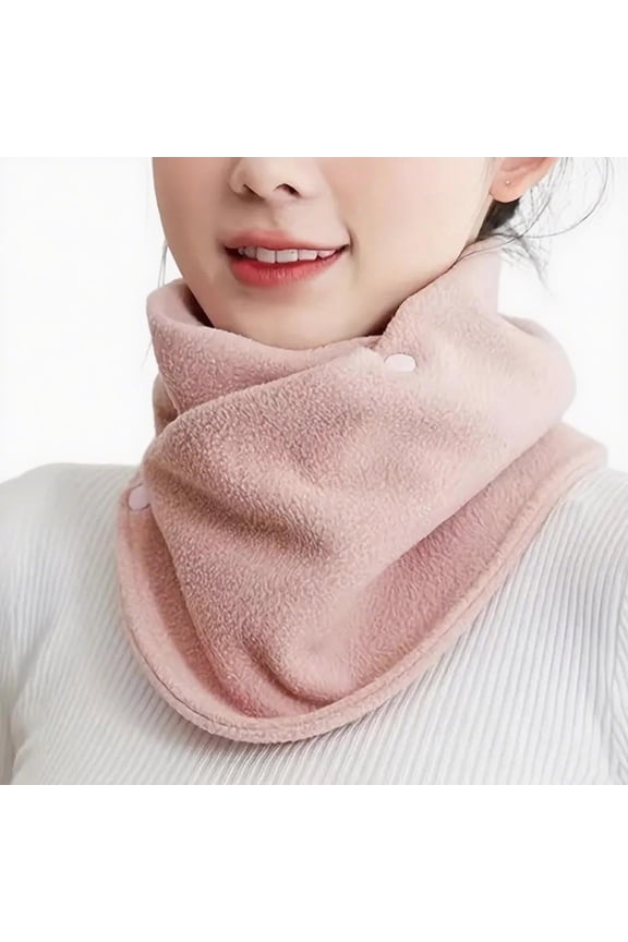 Pink Ladies Multi Purpose Scarf With Dual Buckle For Cycling And Outdoor Fleece Lined For Warmth And Wind Resistance In Cold Weather
