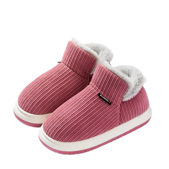 Pink Ladies Thick Sole Soft Bottom Fleece Lined Slippers Backstrap Warm Home Indoor Outdoor