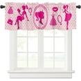 thumbnail image 1 of Pink Ladies Window Valance for Living Room, Pink Girls Window Curtain for Bedroom Bathroom, Pink Windows Valance Rod Pocket Window Treatment Curtain, Christmas Decors, 54" W x 18" L, 1 of 6