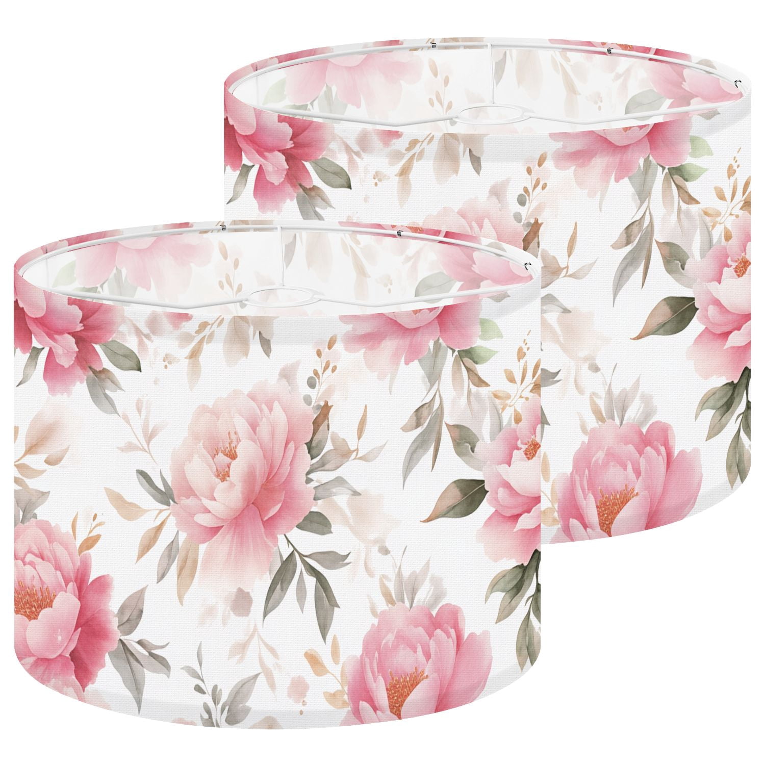 Pink Lampshades 2 Pack Pink Floral Vintage Rose Boho Peonies Soft Pink — free download