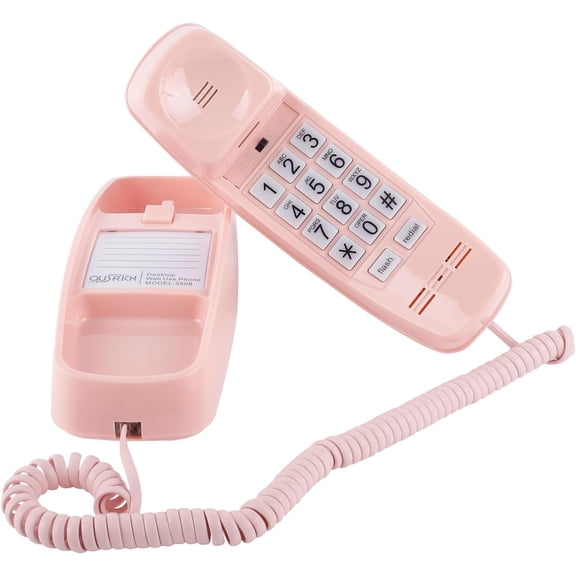 Pink Landline Phone with Loud Ringer Big Button Corded Phones for Seniors and Home