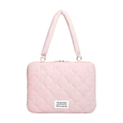 Pink Laptop Bag for Women & Girls, 15.6 Inch Tablet Sleeve, Cute Ins Style Padded Carrying Case with Adjustable Strap, Multi-Compartment Organizer for School/Work