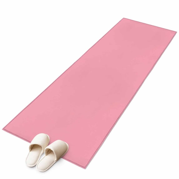 Pink Large Area Rugs for Bedroom Living Room, Soft Non Slip Carpet Bedside Rug, Pure Pink Rectangular Floor Cover Kitchen Accent Rug 2'x6' for Dining Room/Office