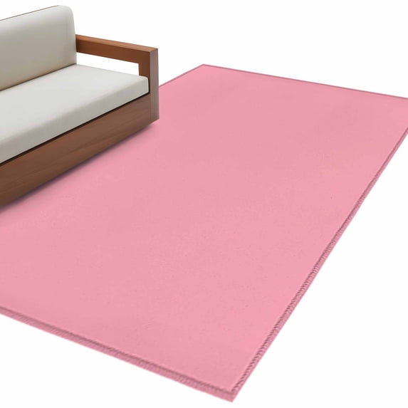 Pink Large Area Rugs for Bedroom Living Room, Soft Non Slip Carpet Bedside Rug, Pure Pink Rectangular Floor Cover Kitchen Accent Rug 4'x6' for Dining Room/Office