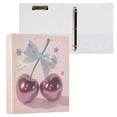 thumbnail image 1 of Pink Large Cherries 3 Ring Hardcover Binders 1.5in Round Rings for Letter-Size Folder Paper Organizer Pockets for Office Student Recipe, 1 of 9