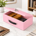 Pink Large Fire Insulated Document Box with Key Lock for Secure Storage ...