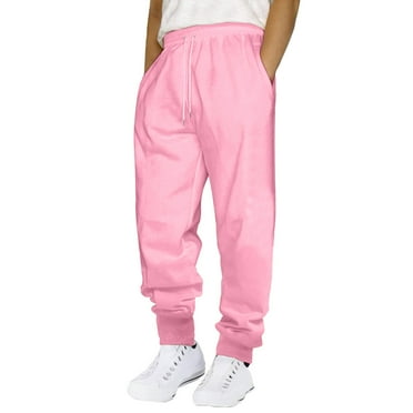 Pink Large Male Casual Fitness Running Memory Foam Trousers Drawstring Loose Waist Men Pants Solid Color Pants Pocket Men Stretch Pants Loose Sweatpants