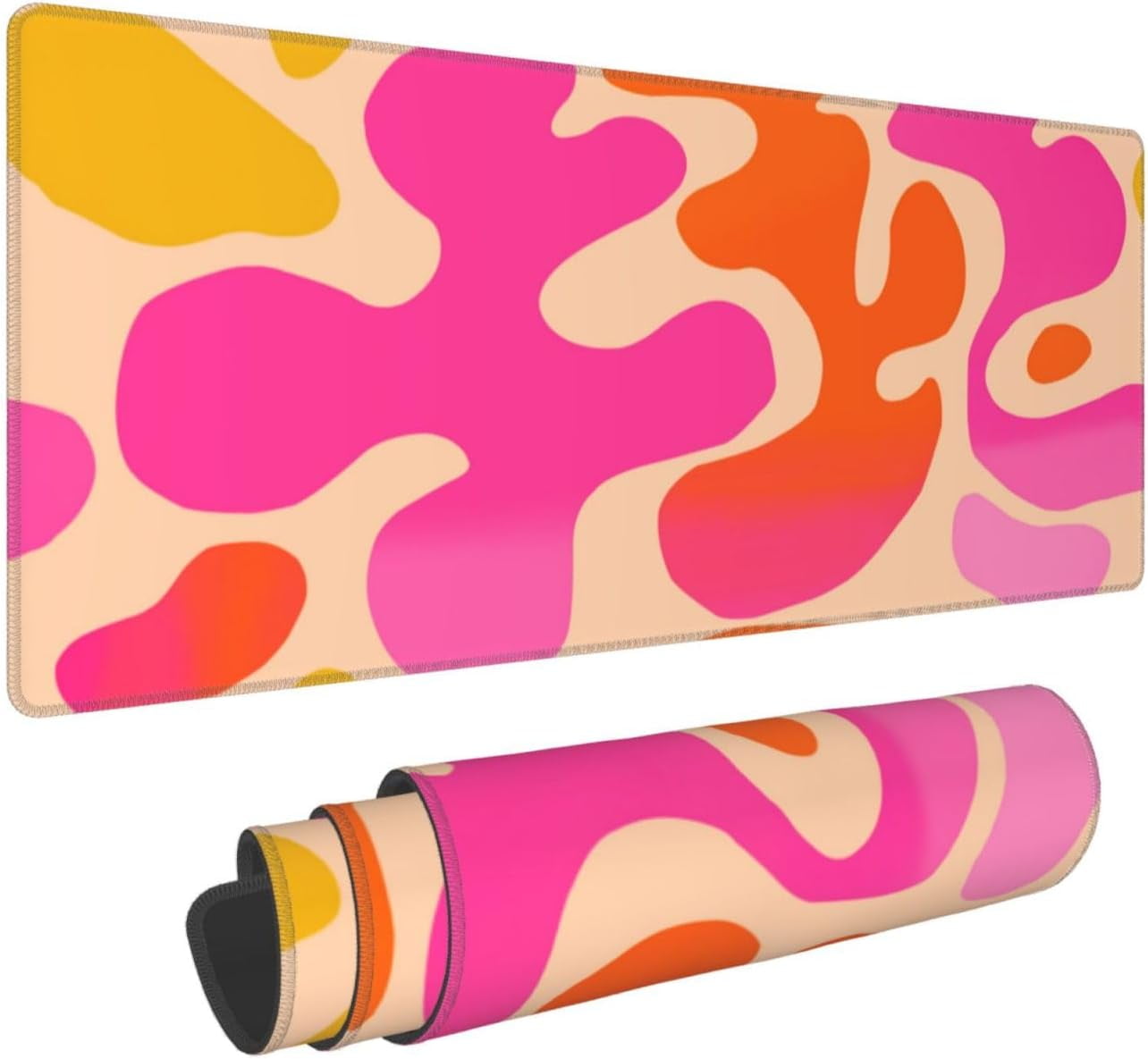 Pink Large Mouse Pad 35.4 x 15.8 Inch Modern Abstract Extended Gaming Mousepad Desk Mat for Desktop Desk Accessories for Women Non-Slip Desk Pad Keyboard Pad for Home Office Work Game Decor