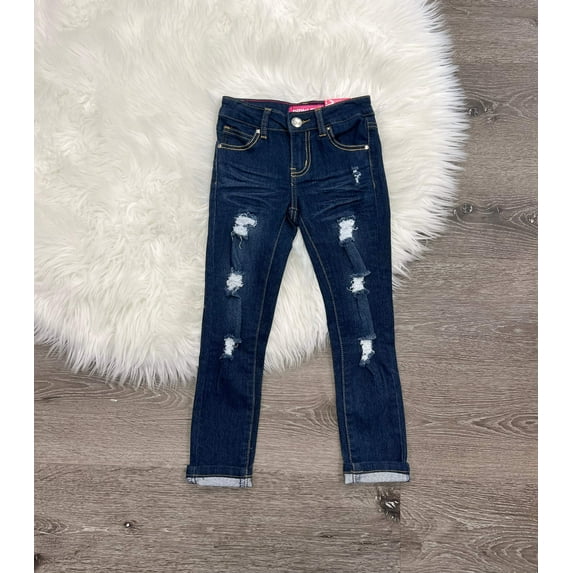 Pink Latte Distressed Stretch Jeans