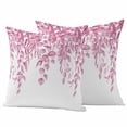 thumbnail image 1 of Pink Leaf Outdoor Pillow Covers Pack of 2 Eucalyptus Leaves Spring Plant Farmhouses Waterproof Throw Pillow Covers Decorative Cushion Cases for Patio Garden Tent Balcony Couch 24x24 inch, 1 of 9