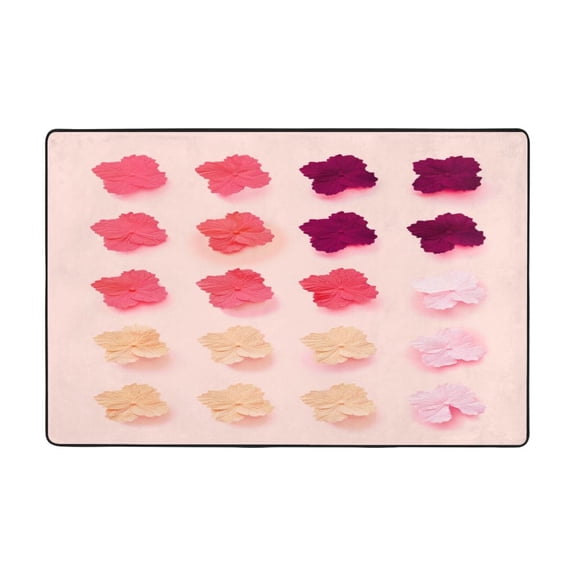 Pink Leafs Bloom Rugs Washable Cover Floor Rug Carpets Bathroom Decorations For Kitchen Bedroom Indoor 36"X24"