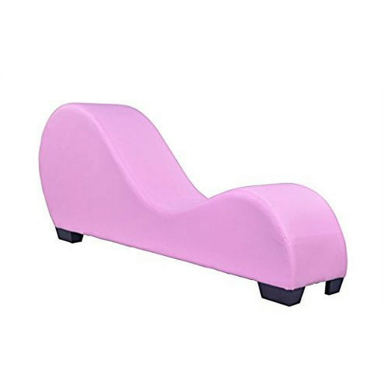 Pink Leather Yoga Chair Stretch Relax Sex Chair Love Making Solid Wood Frame