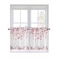 thumbnail image 1 of Pink Leaves 2 Panel Kitchen Curtains for Small Windows, Summer Botanical Bathroom Tier Curtain, Short Window Treatment for Bedroom/Living Room 55"x36", 1 of 6